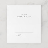 zwart-wit script bruiloft plaatskaartje (Buitenkant ongevouwen)