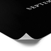 Zwart-wit script bruiloft welkom teken poster (Hoek)