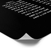 Zwart wit Script bruiloft zitgrafiek Poster (Hoek)