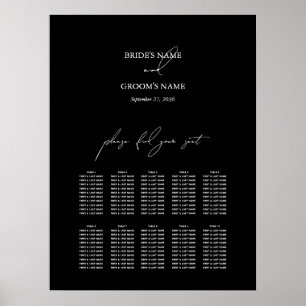 Zwart wit Script bruiloft zitgrafiek Poster