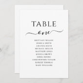 Zwart-wit script bruiloft zitgrafiek uitnodigen kaart (Voorkant / Achterkant)