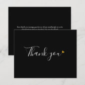 Zwart-wit Script Business-bedankkaart Bedankkaart (Voorkant / Achterkant)