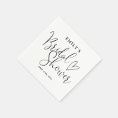 Zwart-Wit Script Calligraphy Bruidsfeest Servet (Hoek)