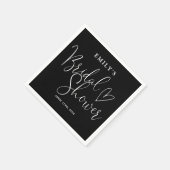 Zwart-Wit Script Calligraphy Bruidsfeest Servet (Hoek)