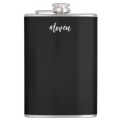 Zwart-wit script chic heupfles (Voorkant)