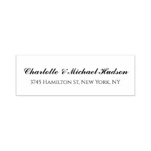 Zwart Wit Script Creatief Trendy Elegant Familie Zelfinktende Stempel