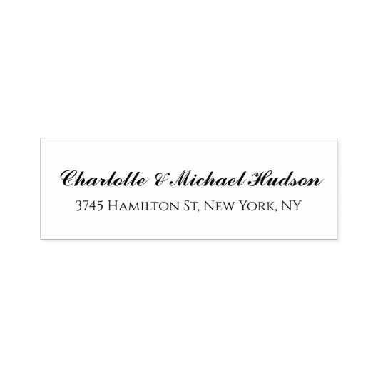 Zwart Wit Script Creatieve Trendy Elegante Familie Zelfinktende Stempel (Design)