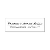 Zwart wit script Creative Trendy Elegant Family Zelfinktende Stempel (Design)