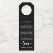 Zwart-wit script Dank je gedicht huwelijk Flessenhanger (Achterkant)