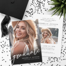Zwart Wit Script Eenvoudige Foto Afstuderen