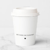 Zwart-wit Script Elegant Afstuderen Afstuderen Papieren Bekers (Achterkant)