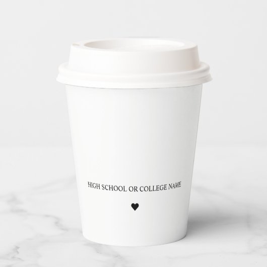 Zwart-wit Script Elegant Afstuderen Afstuderen Papieren Bekers (Achterkant)