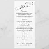 Zwart Wit Script Elegant Huwelijk Menu (Voorkant)