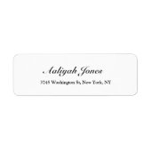 Zwart & Wit Script Elegant Professioneel Creatief Etiket (Voorkant)