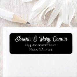Zwart Wit Script Elegant Trouwbare Aanpasbaar Etiket