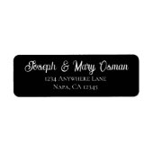 Zwart Wit Script Elegant Trouwbare Aanpasbaar Etiket (Voorkant)