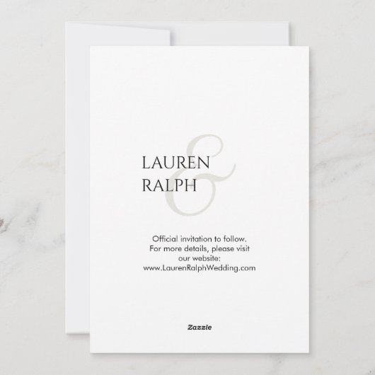 Zwart & Wit Script Foto Bruiloft Save The Date Feestdagenkaart (Achterkant)