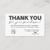 Zwart wit script foto logo orde dank u visitekaartje (Voorkant)