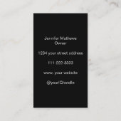 Zwart Wit Script Foto Make-up Visitekaartje (Achterkant)