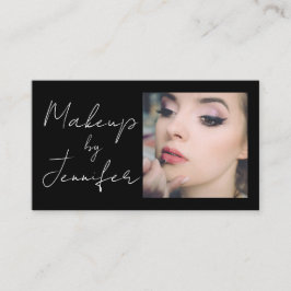 Zwart Wit Script Foto Make-up Visitekaartje