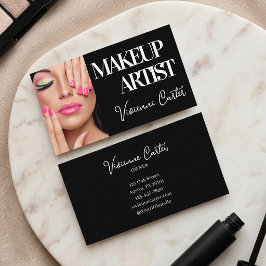 Zwart Wit Script Foto Make-up Visitekaartje