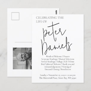 Zwart & Wit Script Foto Roukaart Briefkaart