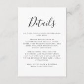 Zwart-wit script gast informatie details informatiekaartje (Voorkant)