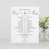 Zwart-wit script huwelijksplanning (Staand voorkant)