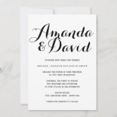 Zwart-wit script huwelijksuitnodigingen kaart (Voorkant)