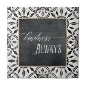 Zwart wit script karton tegeltje (Voorkant)