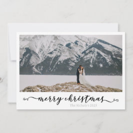 Zwart & Wit Script Kerst Kaart