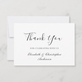 Zwart wit script legant Weddenschap Hartelijk dank Bedankkaart