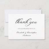 Zwart wit script legant Weddenschap Hartelijk dank Bedankkaart (Voorkant)