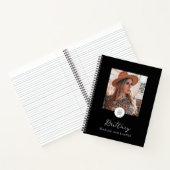 Zwart Wit Script Logo Foto Make-up Aanpasbaar Notitieboek (Binnen)