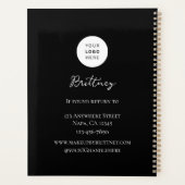 Zwart Wit Script Logo Foto Make-up Aanpasbaar Planner (Achterkant)