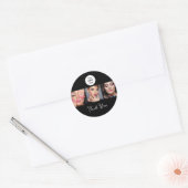 Zwart Wit Script Logo Foto Make-up Bedankt Ronde Sticker (Envelop)