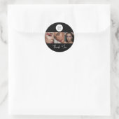 Zwart Wit Script Logo Foto Make-up Bedankt Ronde Sticker (Tas)