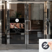 Zwart Wit Script Logo Foto Make-up Studio Raamsticker (Kantoordeur)