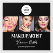 Zwart Wit Script Logo Foto Make-up Studio Raamsticker (Vel)