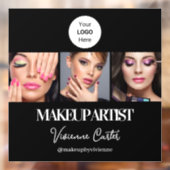 Zwart Wit Script Logo Foto Make-up Studio Raamsticker (Vel 2)