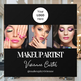 Zwart Wit Script Logo Foto Make-up Studio Raamsticker