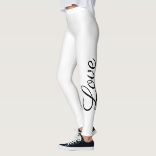 zwart-wit script LOVE letters   Leggings