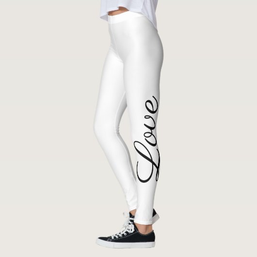 zwart-wit script LOVE letters | Leggings (Links)