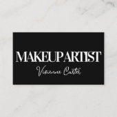 Zwart Wit Script Make-up Visitekaartje (Voorkant)