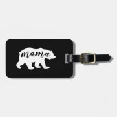 Zwart-wit script mama Beer Silhouette Bagagelabel (Voorkant horizontaal)