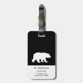 Zwart-wit script mama Beer Silhouette Bagagelabel (Achterkant verticaal)