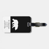Zwart-wit script mama Beer Silhouette Bagagelabel (Achterkant horizontaal)