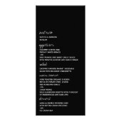 Zwart-wit script Minimalistisch huwelijksmenu Reclamekaart (Voorkant)