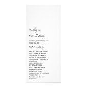 Zwart-wit script minimalistisch huwelijksprogramma reclamekaart (Voorkant)