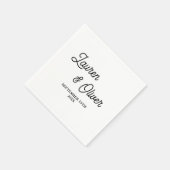 Zwart & Wit Script minimalistische bruiloft Servet (Hoek)